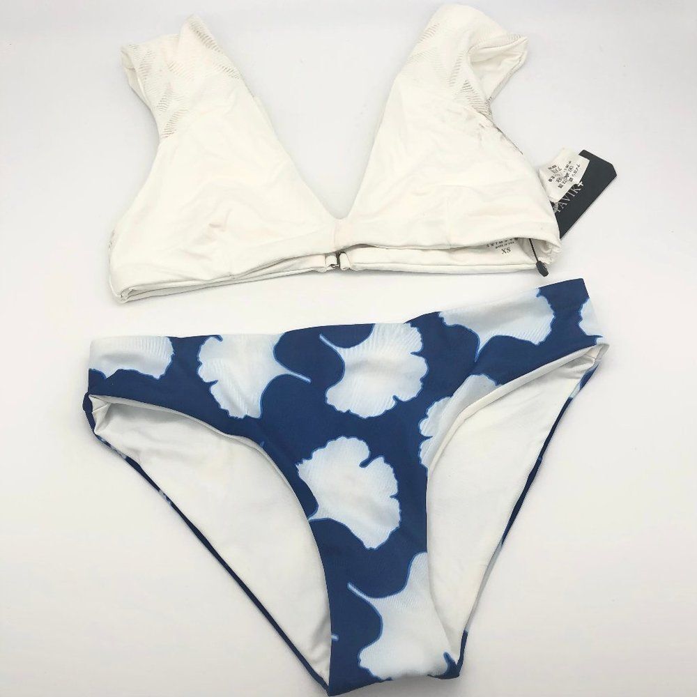 New Tavik White & Blue Bikini - Size XS